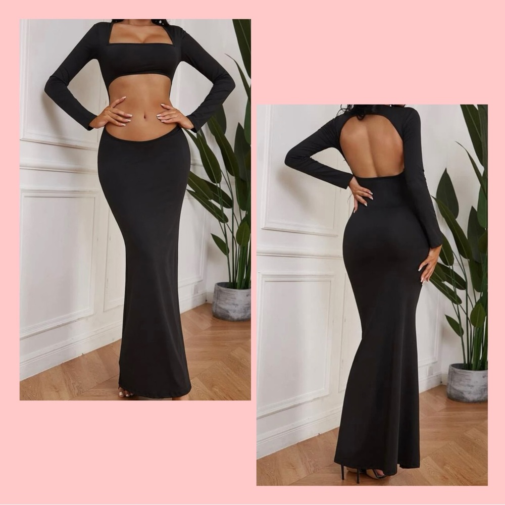 Cut out backless mermaid hen body on dress